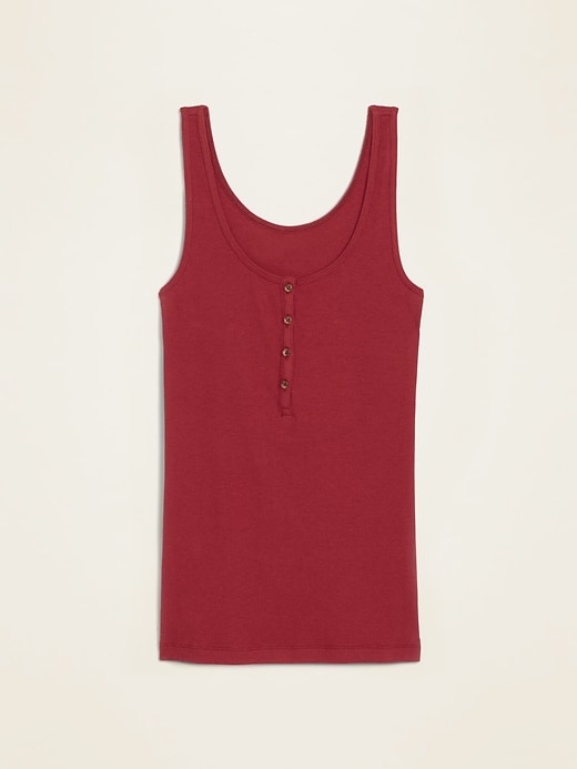 Fitted Rib Knit Henley Tank For Women Old Navy