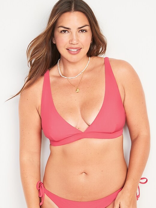 Classic Plunge Triangle Bikini Swim Top For Women Old Navy