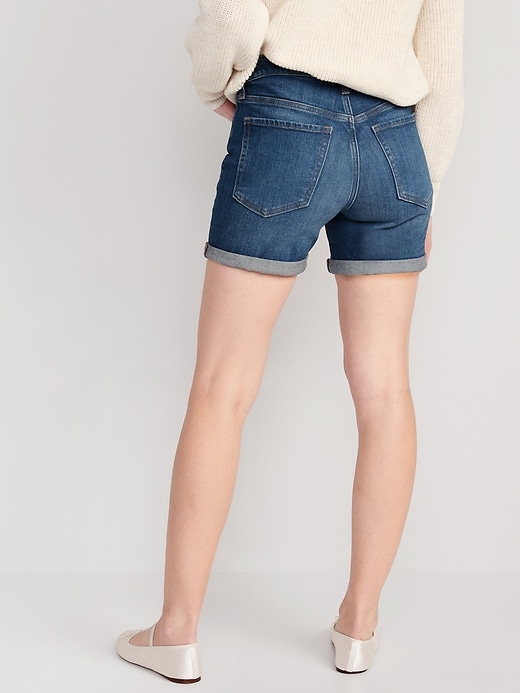 Image number 2 showing, High-Waisted O.G. Straight Jean Shorts -- 5-inch inseam
