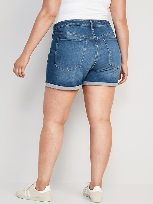 Image number 8 showing, High-Waisted O.G. Straight Jean Shorts -- 5-inch inseam