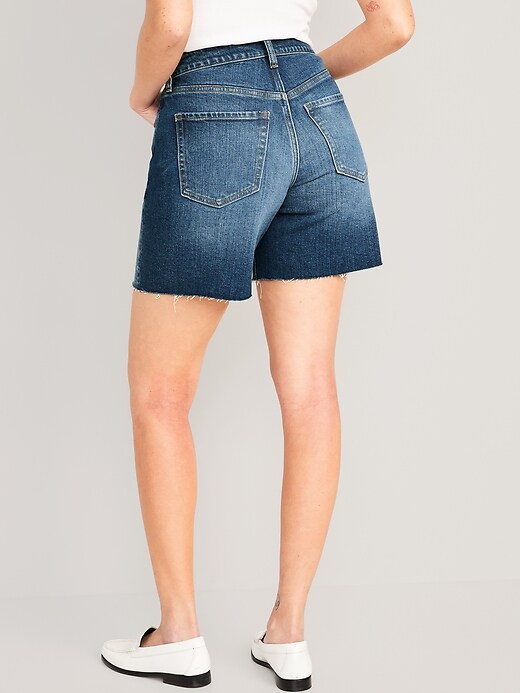 Short Og Droit Profil Coup Taille Haute En Denim Pour Femme