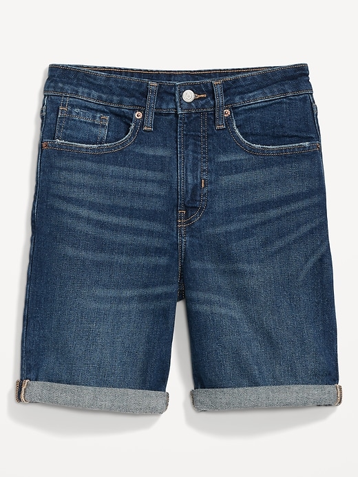 Short OG droit à taille haute en denim pour Femme entrejambe de 7 cm