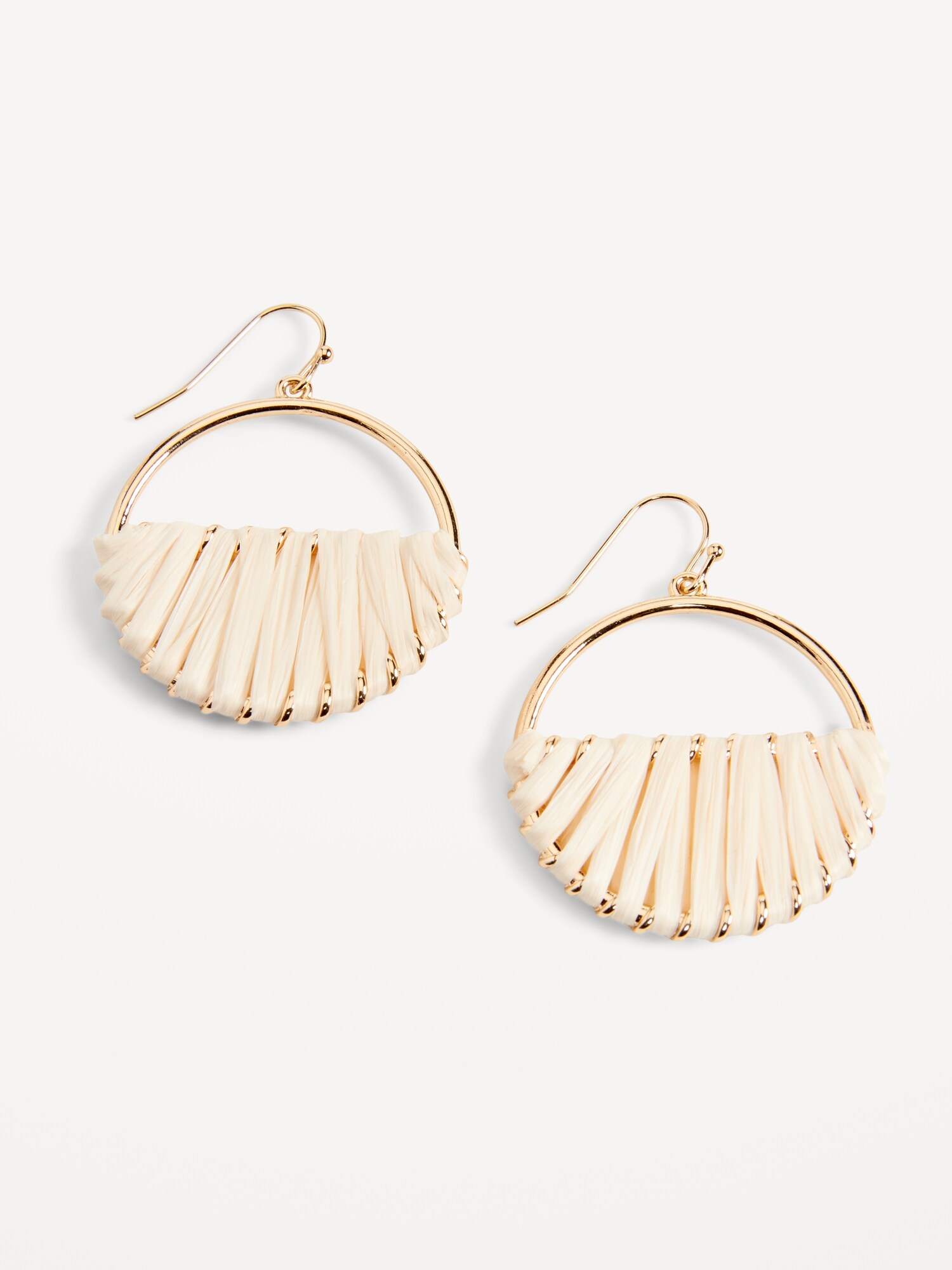 Raffia Wrapped Dangling Hoop Earrings For Women Old Navy