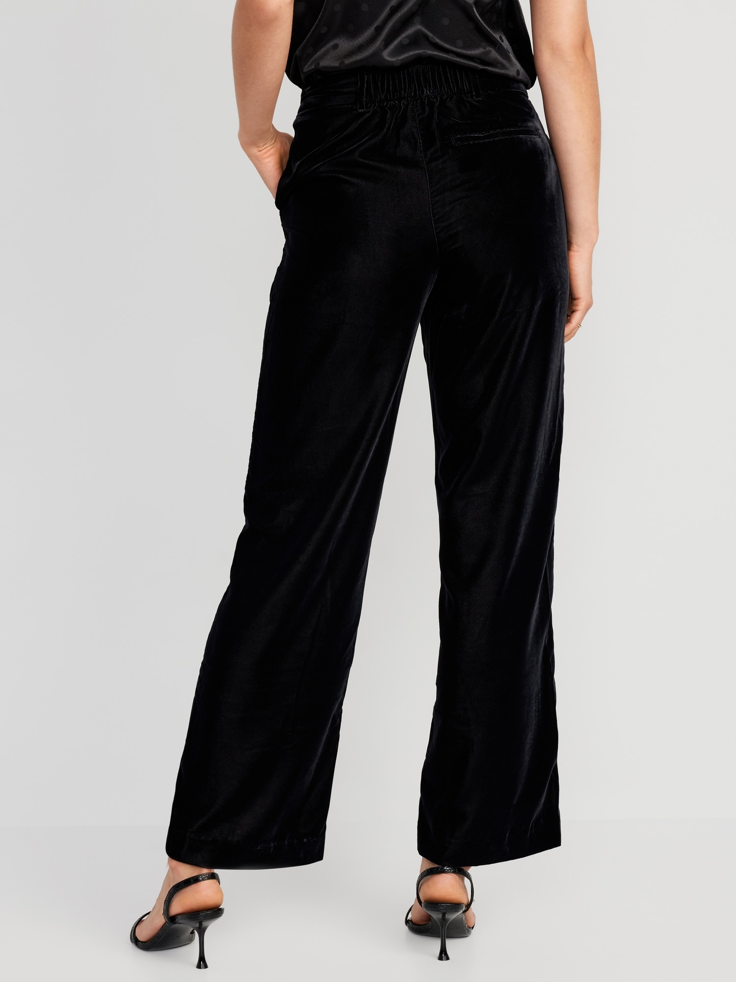 Pantalon de tailleur Taylor à taille très haute en velours à plis pour