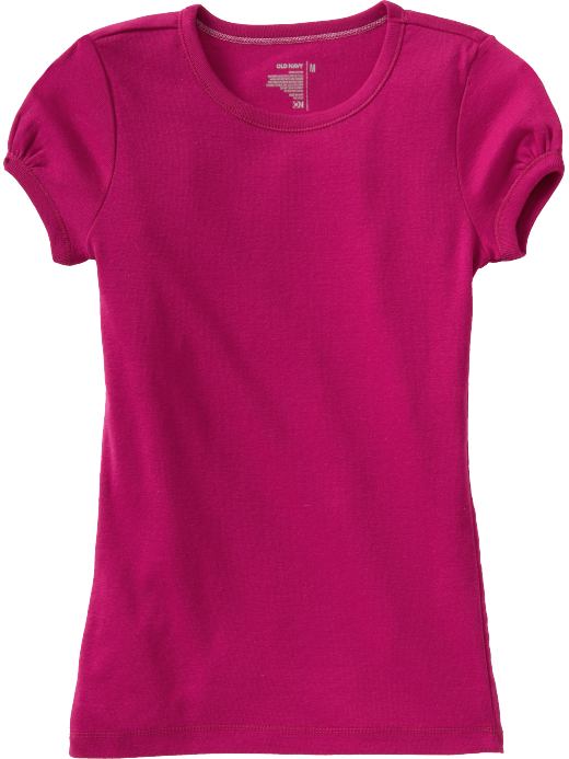 Old Navy Girls Solid Crew-neck Tees – Cyclamen | Jabberspot