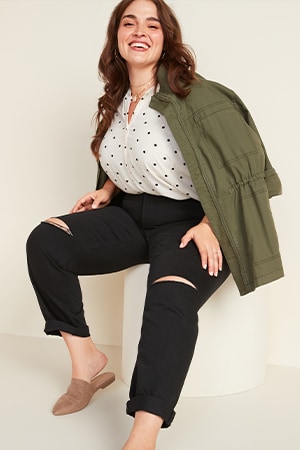 jeans tops for plus size