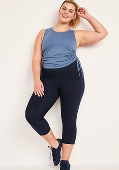 navy blue workout capris