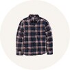 Image of a boys' plaid flannel utility shirt.