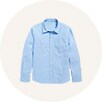 Image of a boys' light blue button-up uniform shirt