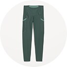 A pair of green activewear pants.