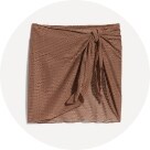 High-waisted wrap-front sarong swim skirt.