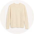 A light colored Crew-Neck Cotton-Blend Sweater.