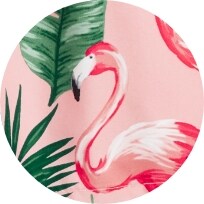 A flamingo themed print