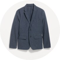 Image of a dark color relaxed blazer for men.