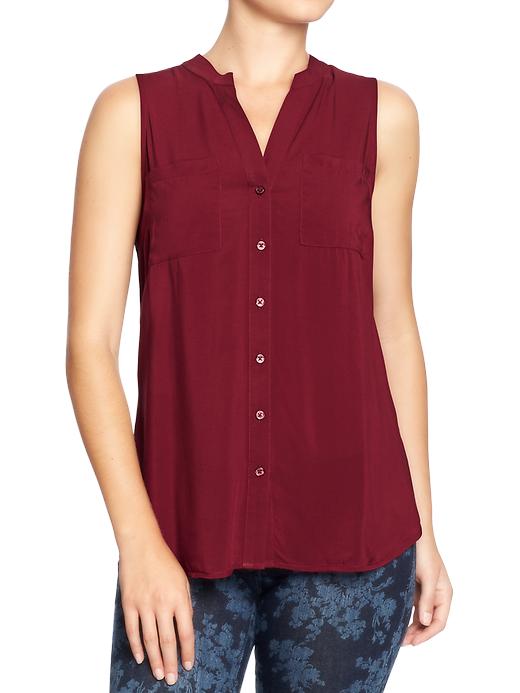 Old Navy Women’s Sleeveless Crepe Tunics – Wine Country | Innoclub