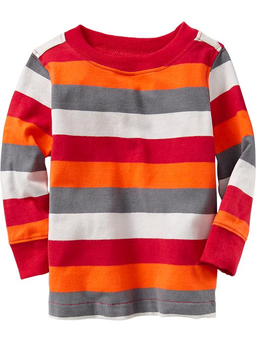 Old Navy Long Sleeve Striped Tees For Baby – Red Stripe | Jabberspot
