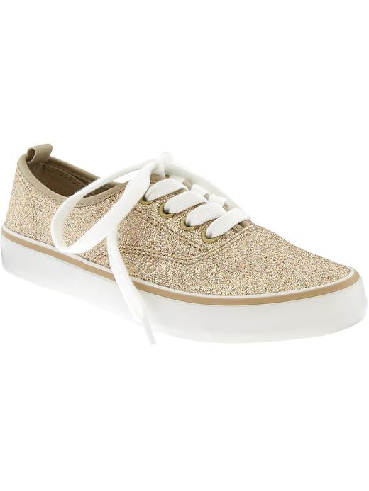 Old Navy Girls Glitter Canvas Sneakers – Gold Rush | Jumppath