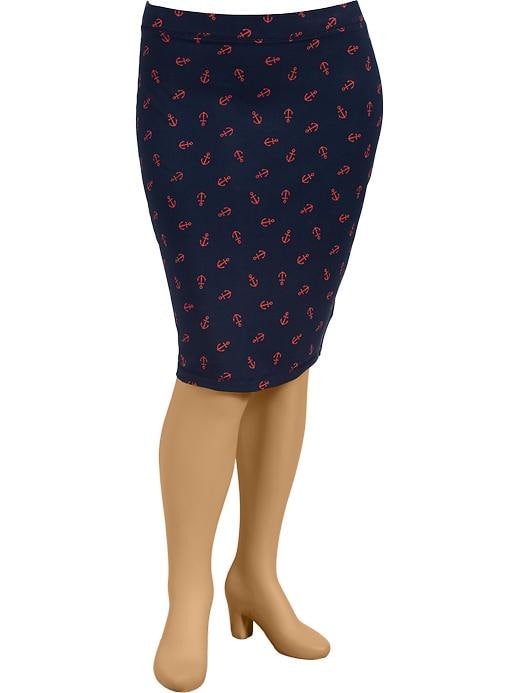 Navy blue polka shop dot pencil skirt