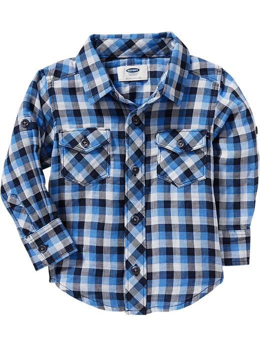 Old Navy Double Weave Checkered Shirts For Baby – Navy Blue Check | Mybuzz