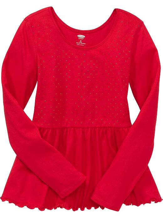 Old Navy Girls Studded Peplum Hem Tops – Robbie Red | Mybuzz