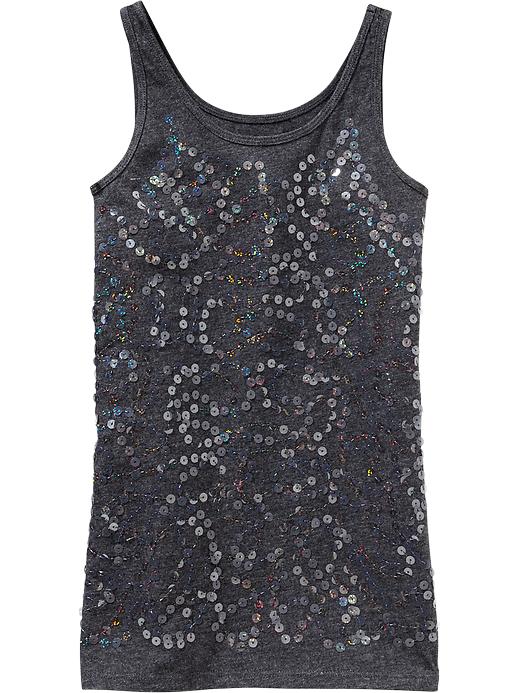 Old Navy Girls Sequined Tanks – Black | Mybuzz