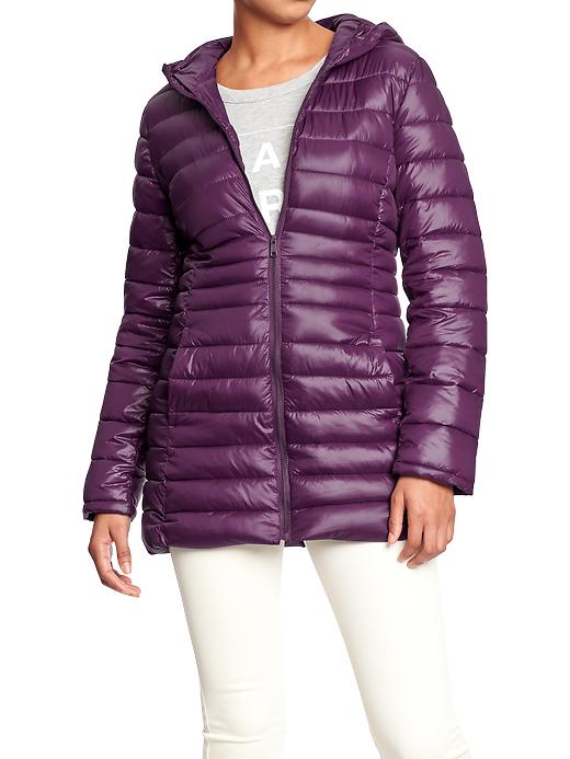 Old Navy Women’s Long Quilted Nylon Jackets – Wine More Time | Skynder