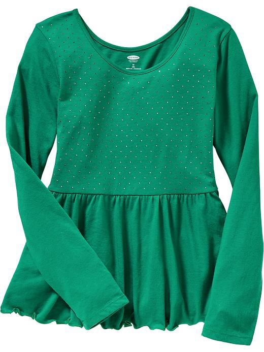 Old Navy Girls Studded Peplum Hem Tops – Jute Green | Mybuzz