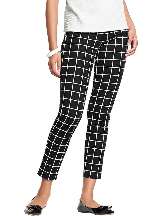 Old Navy Womens The Pixie Ankle Pants - Blk/wht houndstooth