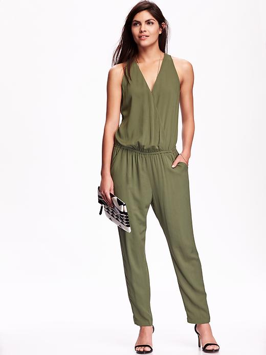 Cross-Front Drapey Jumpsuit | Old Navy