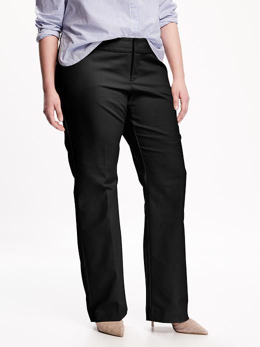 View large product image 1 of 1. Smooth & Slim Plus-Size Wide-Leg Pants