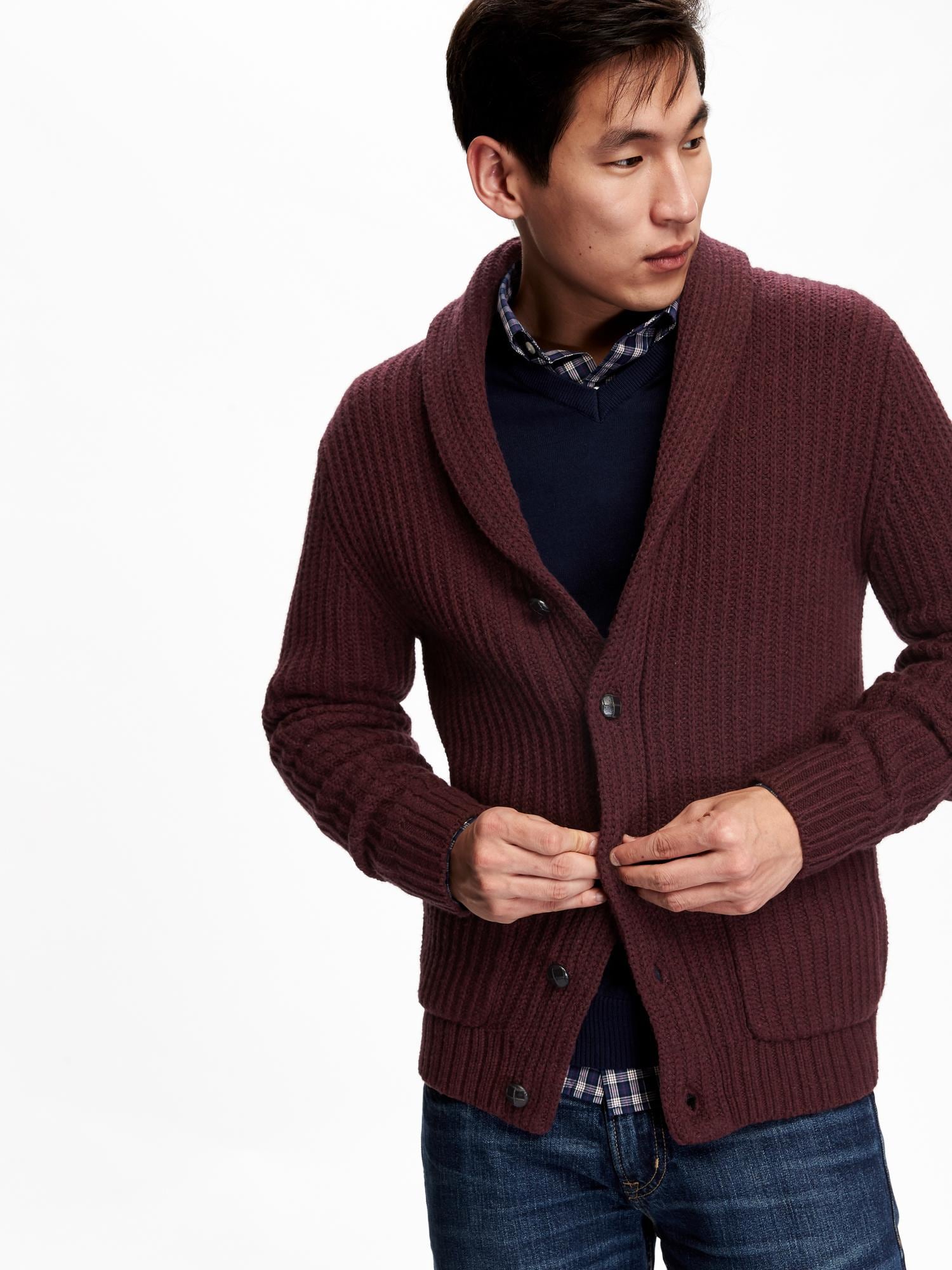 Men's Chunky ShawlCollar Cardigan Old Navy