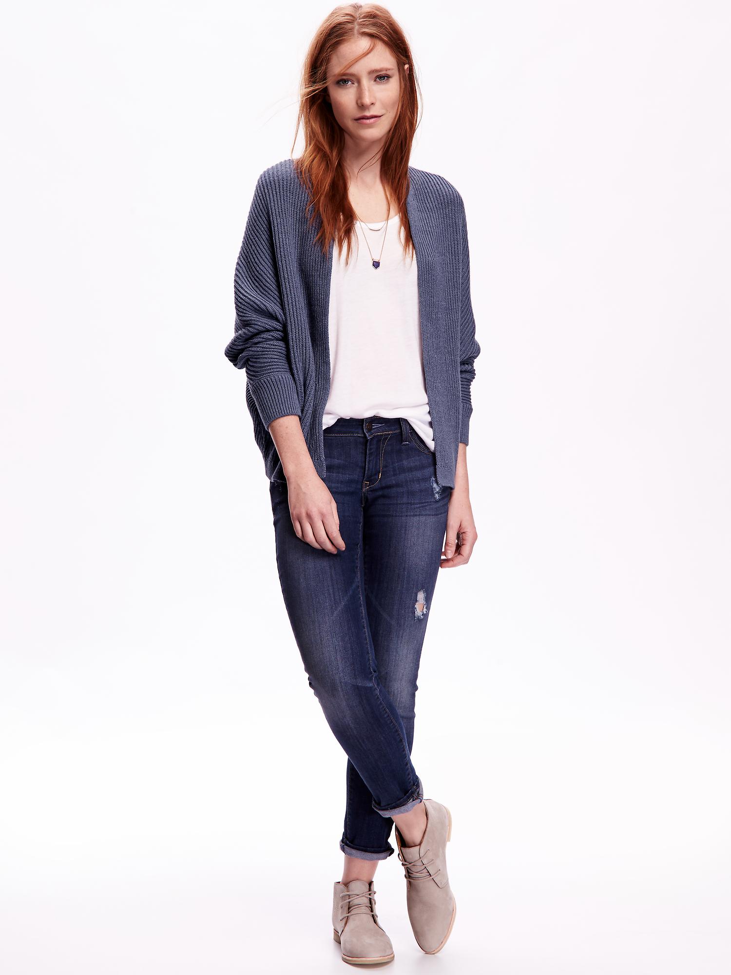 Textured Open Front Cocoon Cardigan for Women Old Navy