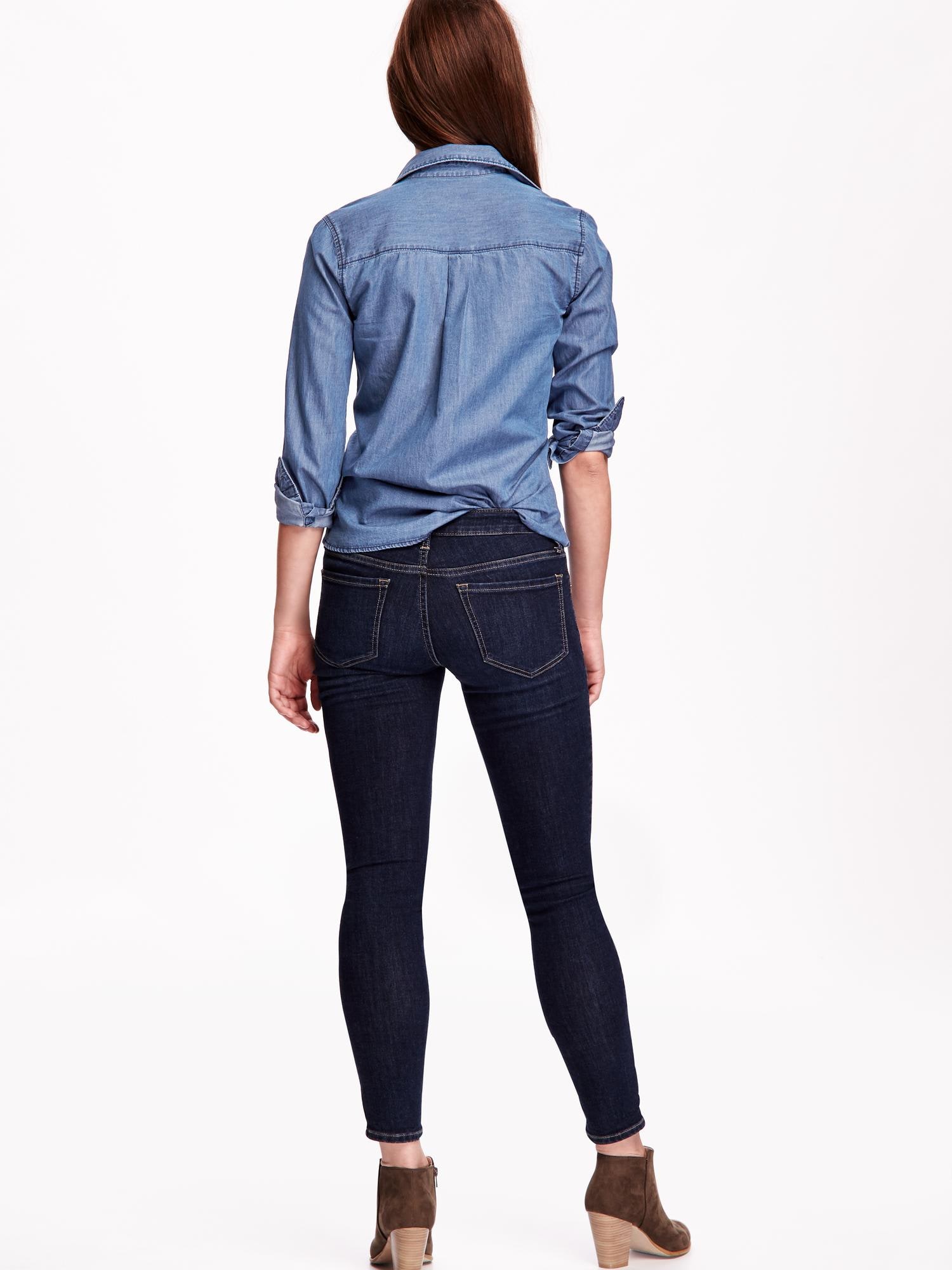 Chambray ButtonDown Shirt for Women Old Navy