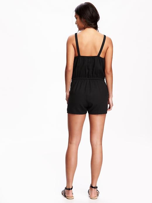 Image number 2 showing, Button-Front Romper for Women