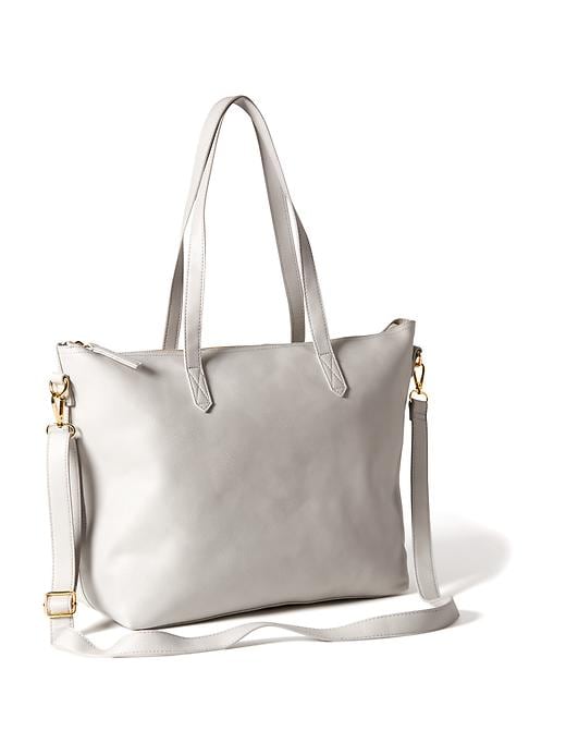 View large product image 1 of 1. Classic Faux-Leather Zipper Tote for Women