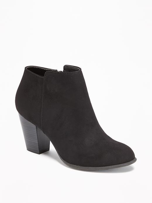Faux Suede Boots Old Navy Black Booties Sueded Ankle Boot For Women