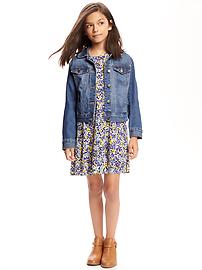 View large product image 3 of 4. Medium-Wash Jean Jacket For Girls
