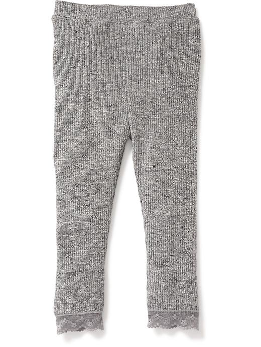 Lace-Hem Rib-Knit Leggings for Toddler Girls | Old Navy