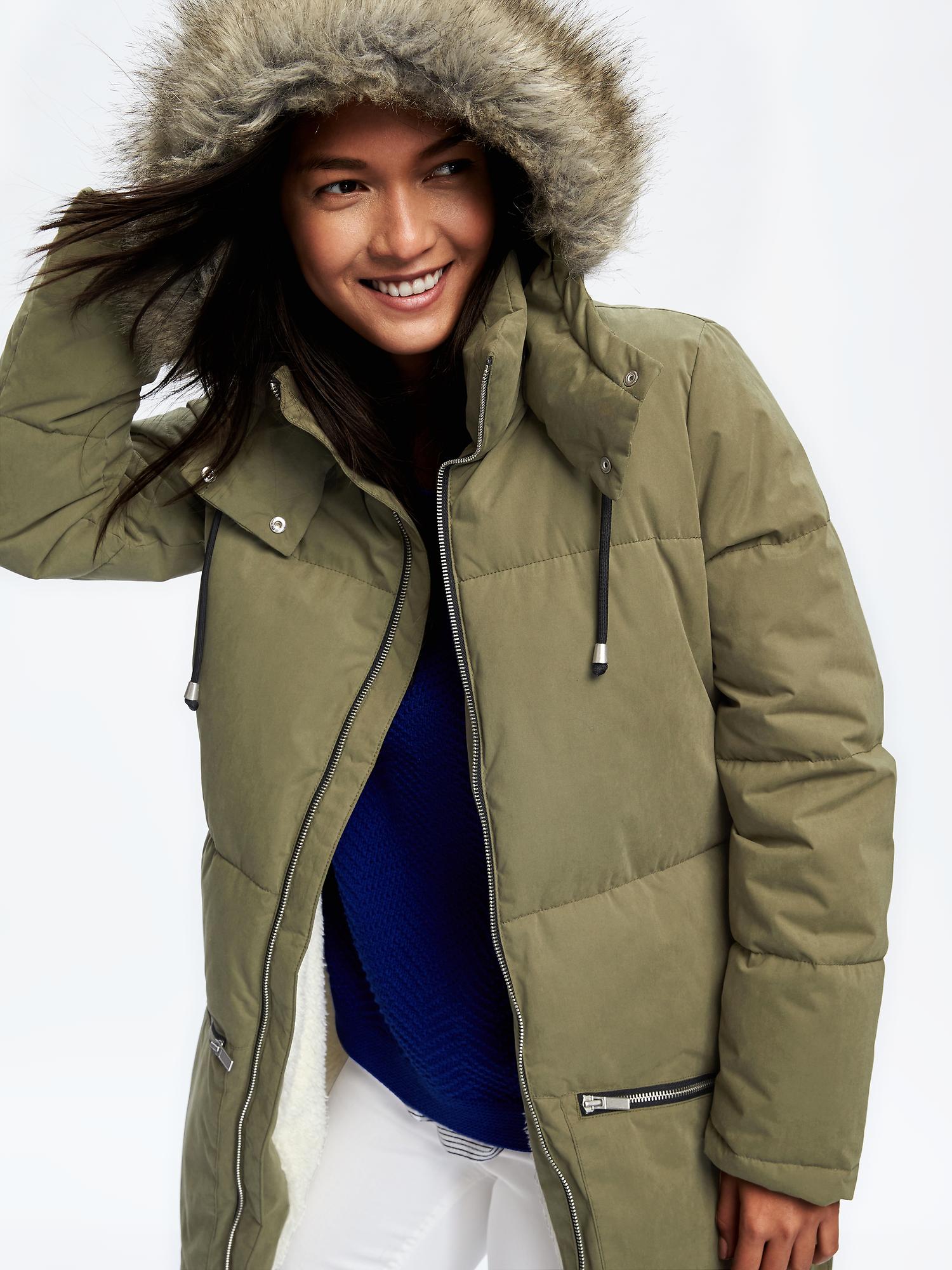 Water-Resistant Hooded Faux-Fur-Lined Parka for Women, Old Navy