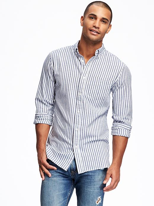 Image number 1 showing, Slim-Fit Linen-Blend Shirt For Men
