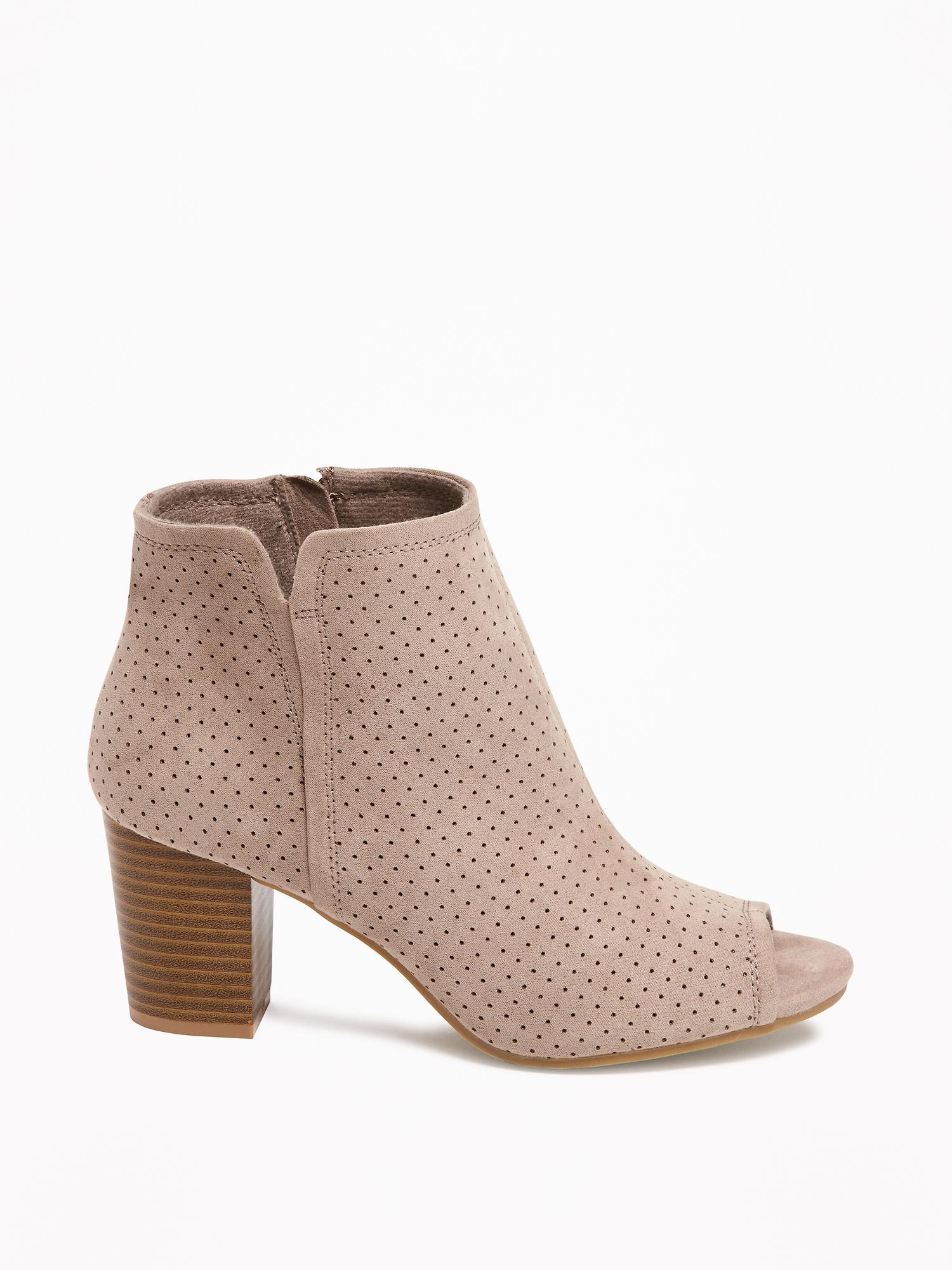 Brown peep hotsell toe ankle boots