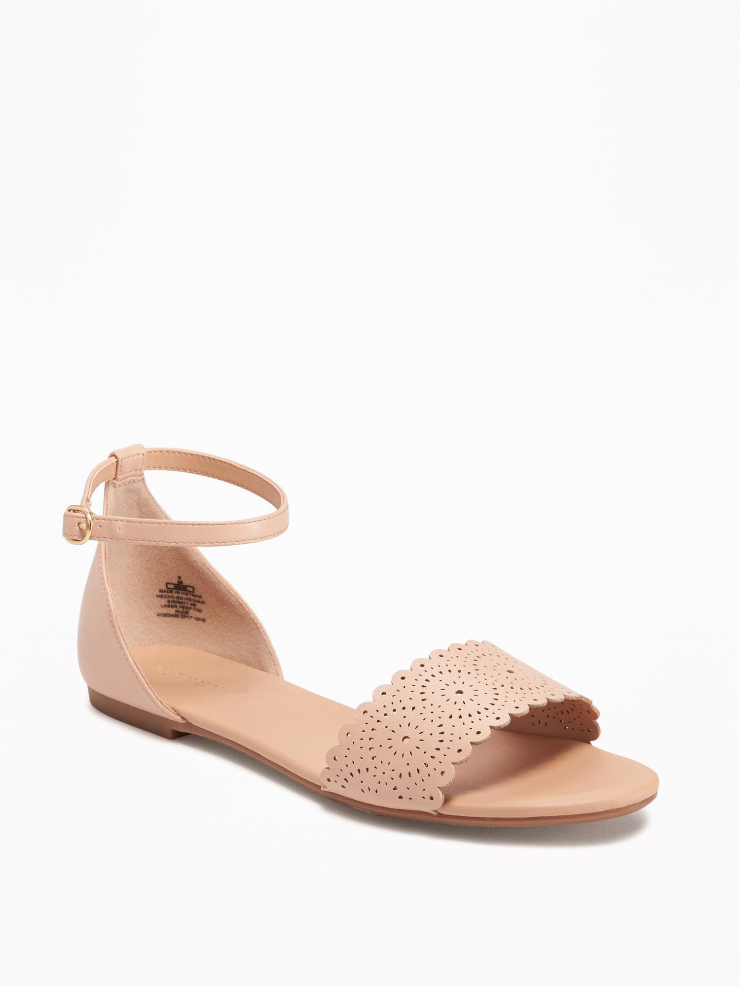 Laser Cut Peep Toe Sandals for Women Old Navy