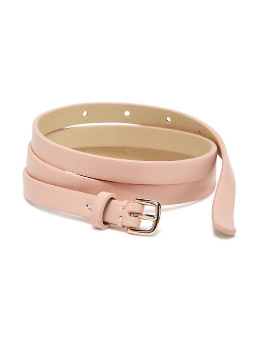 View large product image 1 of 1. Skinny Faux-Leather Belt For Women (0.50-Inch)