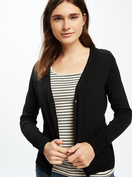 Image number 4 showing, Button-Front V-Neck Cardi for Women