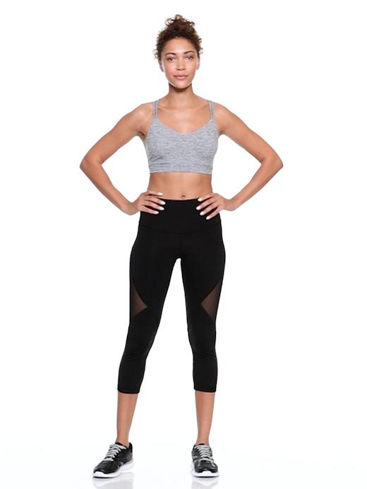 High-Rise Mesh-Panel Elevate Compression Crops for Women