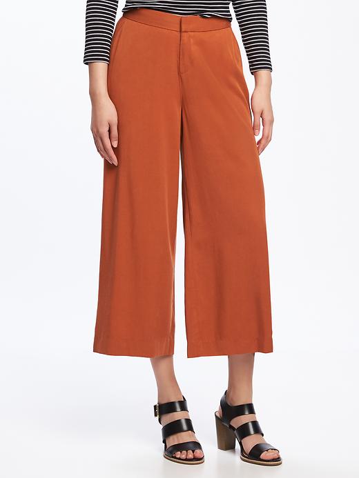 View large product image 1 of 1. High-Rise Wide-Leg Crops for Women