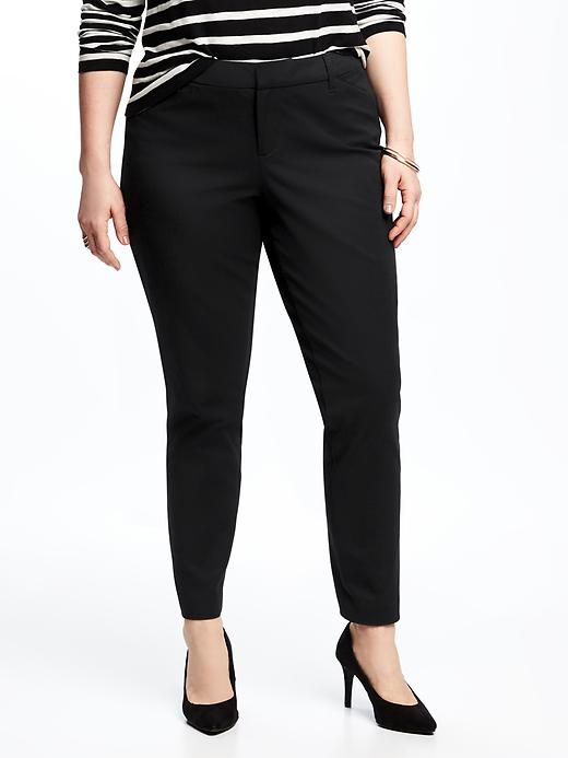 View large product image 1 of 3. Mid-Rise Secret-Slim Pockets Plus-Size Pixie Ankle Pants