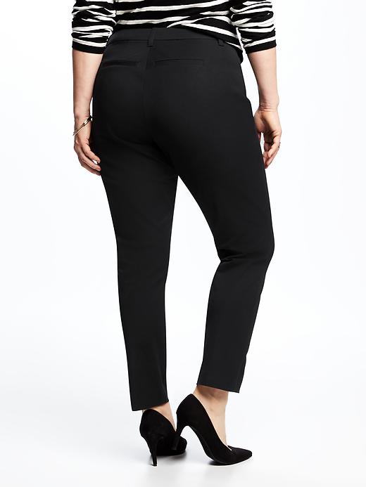 View large product image 2 of 3. Mid-Rise Secret-Slim Pockets Plus-Size Pixie Ankle Pants