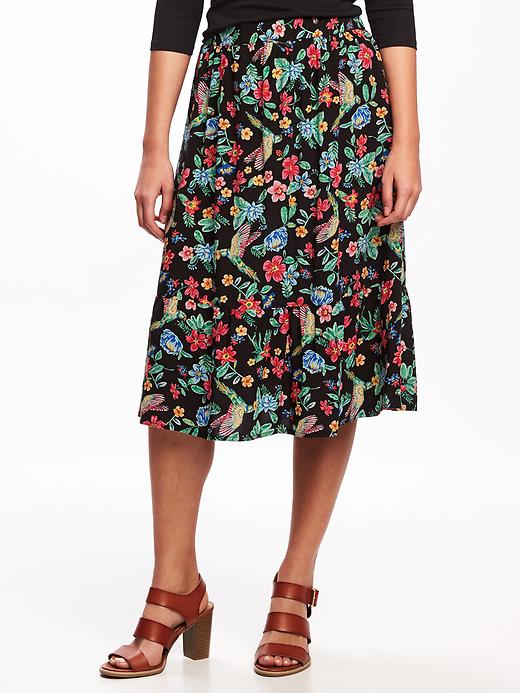 View large product image 1 of 2. Floral Midi Skirt for Women