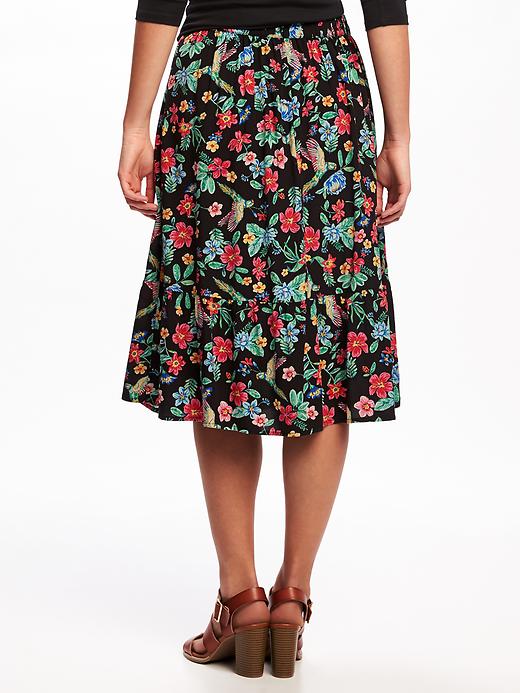 View large product image 2 of 2. Floral Midi Skirt for Women